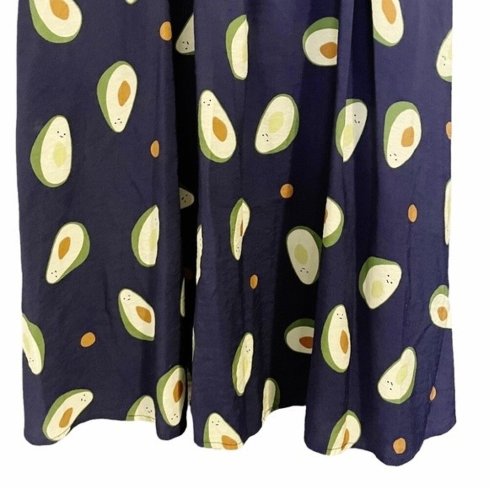 Cellabie Skirt Smiling Avocado Print Midi Novelty Skirt Navy Blue XXS One Size - Picture 6 of 11